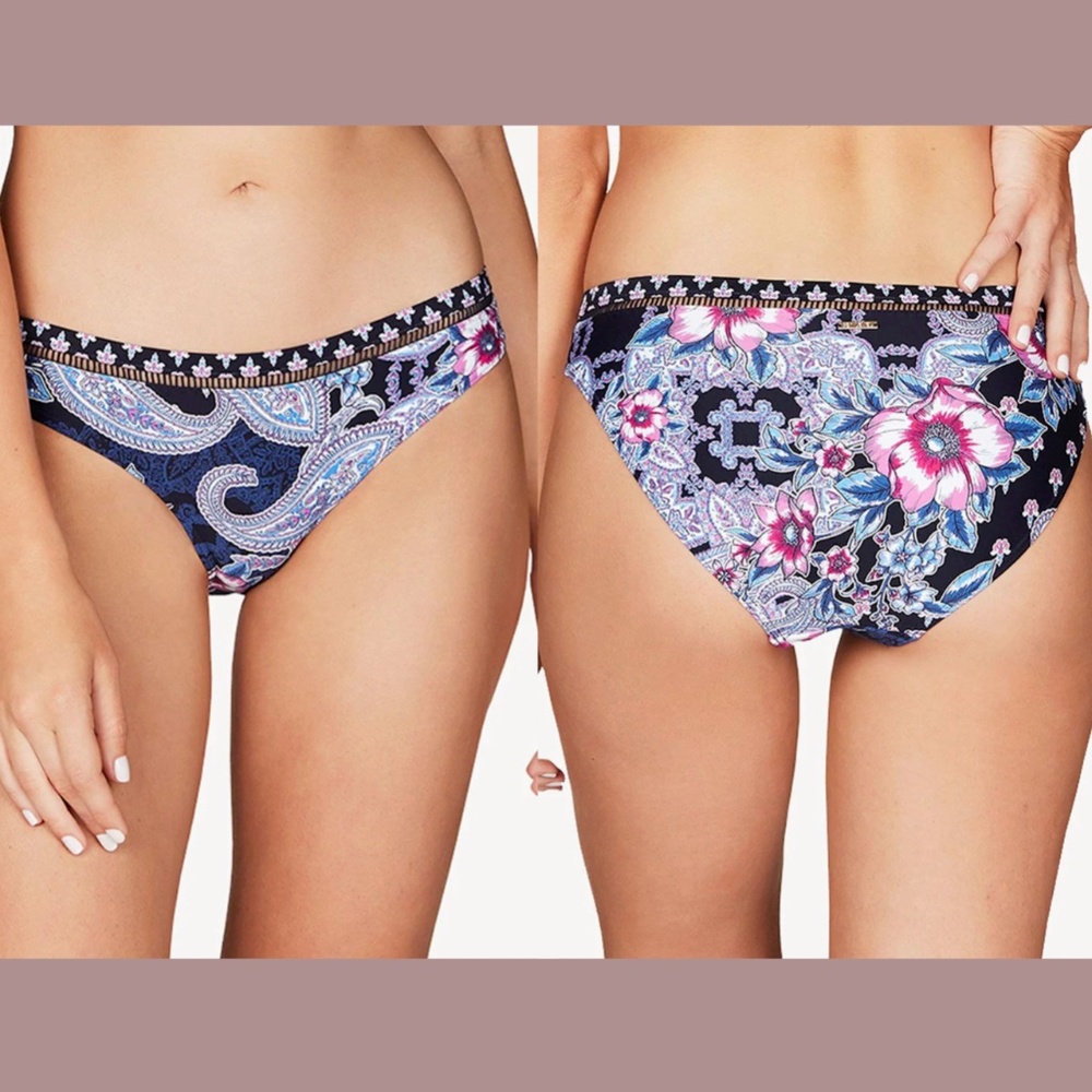 NEW SEA LEVEL [ 6 US ] Paisley Marrakesh‎ Regular Bikini Bottom in Blue